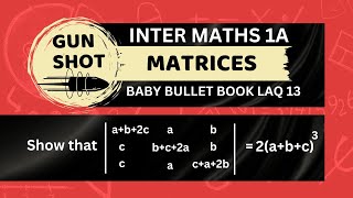 Inter Maths 1A  Matrices  Baby Bullet Book LAQ 13  IMP 7 Marks  Gunshot [upl. by Lemyt22]