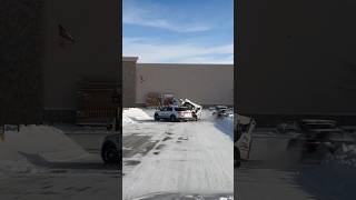 Man in skidsteer goes crazy smashing police vehicles outside Home Depot in Nebraska [upl. by Nylhtiak800]