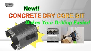 Dryuse concrete core drill bit with diamond turbo segments and threaded drill bit [upl. by Jasen695]