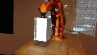 Robot Projection Mapping Test Using MadMapper Spacial Scanner Tool and MAX Trigger [upl. by Akiehsat957]