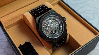 Automatic Black Skeleton Royal Oak  Custom SeikoMod [upl. by Thorfinn]