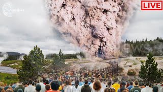 Terrifying 2nd Giant Geyser Explosion in Yellowstone Park Destroys Tourist Boardwalk [upl. by Liuqa]