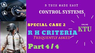 R H Criteria PART 44special case 2 Control Systems  by Dinu A G [upl. by Enelear]