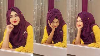 Jorjet Chiffon Hijab Tutorial with Layers amp Chest Covered  Hijab Style 2024Chiffon Hijab Tutorial [upl. by Reba]