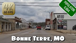 Driving Around Small Town Bonne Terre MO in 4k Video [upl. by Amelus]