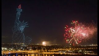 July4th Drone Light Show dazzle over 30000 people [upl. by Sherie344]