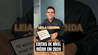 Editais de concurso público para nível médio ainda em 2024 concurso concursos [upl. by Eladal]