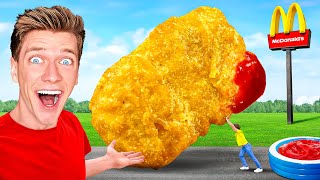 World’s Largest McDonalds Chicken Nugget Official World Record  7 GIANT Fast Food SECRET Items [upl. by Ensign]