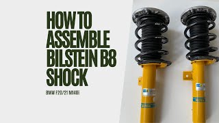 BMW F20F21 m140i  How to assemble front Bilstein B8 shockstrut and Eibach Spring [upl. by Mikey]