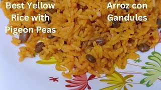 How to cook Arroz con Gandules Yellow Rice with Pigeon Peas Puerto Rican Rice [upl. by Ashlen]