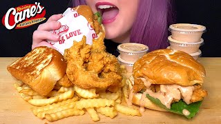 ASMR RAISING CANE’S MUKBANG NO TALKING MY FIRST TIME TRYING [upl. by Notsreik]