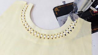 सबसे खूबसूरत और नया Neck Design बनाना सीखें  Beautiful Neck Design with Pearls [upl. by Fish]