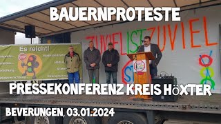 Bauernproteste Live Höxter Beverungen Pressekonferenz 03012024 [upl. by Aliam12]