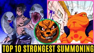 NARUTO Top 10 Strongest Summoning Jutsu In Naruto Ranked [upl. by Araccat567]