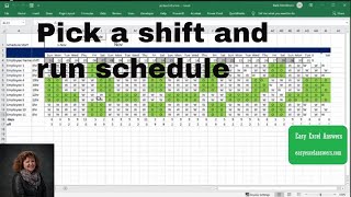 Pick a shift and run schedule in Excel [upl. by Rebekkah]