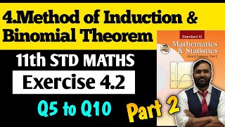 11th MATHS 2Chapter 4 Method of Induction and Binomial TheoremExercise 42Part2 PRADEEP GIRI SIR [upl. by Aierb36]