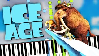 Ice Age  Mannys Flashback Soundtrack Ice Age Cartoon Theme Song on Piano Cover midi Sheet Music [upl. by Naugan]