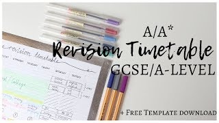 AA REVISION TIMETABLE  4MONTH GCSEALEVEL COUNTDOWN  Free Template Download [upl. by Erej]