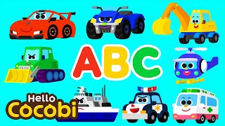 Vehicle ABC  Learn the Alphabet with Cars  Nursery Rhymes For Kids  Hello Cocobi [upl. by Yeslek]