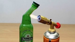 DIY GLASS BEER BOTTLE vs GAS TORCH [upl. by Sumerlin]