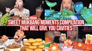 SWEET mukbang moments that will give you CAVITIES compilation [upl. by Juni440]