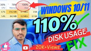 🔥✅100 SOLVED DISK USAGE Windows 1011 FIX Easy Tutorial😯😱🖥️💻 [upl. by O'Meara]