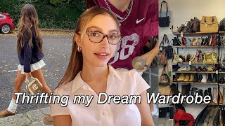 thrifting my dream wardrobe shopping vlog  haul [upl. by Harol78]