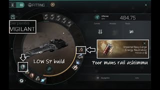 EVE ECHOES Low SP SHIELD Vigilant  Poor mans rail Ashimmu  Guidefitting [upl. by Ahsinar429]