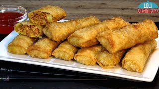 ROLLITOS DE PRIMAVERA CON MASA CASERA FÁCIL  Loli Domínguez  Recetas paso a paso  Comida china [upl. by Sydel]