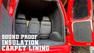 VW CADDY 2K  insulation  carpet lining  build series ep15 [upl. by Ahsemo]