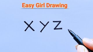 Easy Girl Backside Drawing   X Y Z [upl. by Ennyletak]