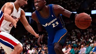 NBA 2K  Michael Jordan Highlights 35 PTS amp 12 REB vs Pistons [upl. by Enirual]