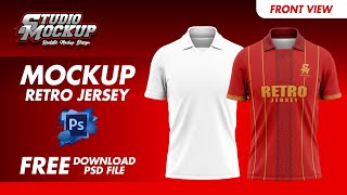 MOCKUP Jersey RETRO  FREE DOWNLOAD MOCKUP  FRONT  MOCKUP FILE PSD [upl. by Arev]