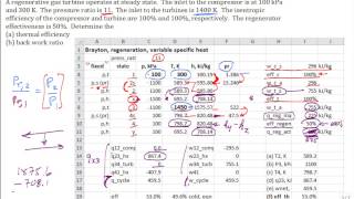 Calc Regenerative Brayton Cycle [upl. by Sharos]