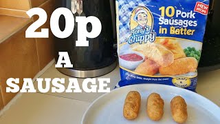 Tonys Chippy 10 Pork Sausages In Batter Food Review [upl. by Wakerly682]