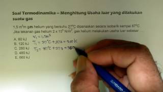 Tutorial Termodinamika Menghitung Usaha pada proses isobarik  Fisika SMA [upl. by Saidel]