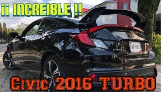 RESEÑA HONDA CIVIC 2016 COUPE TURBO AUTOMATICO 15 TYPE R PRUEBA MANEJO AUTO SAVE MEXICO [upl. by Onaivlis316]