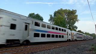 Full HD 60FPS NJ Transit Multilevel 7002 Leads North Jersey Coast Line 4764 in Spring Lake 71424 [upl. by Eelirrem32]