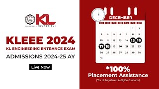 KLEEE 2024 Engineering Entrance Examination  KL University [upl. by Assetniuq]