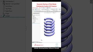 Dynamic Spring in Part Mode  Solidworks Instant 3D Feature Solidworksflexiblespring CADable [upl. by Adorne]