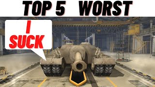 Top 5  Worst Tanks In WOT BLITZ [upl. by Senskell]