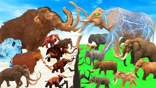 10 Woolly Mammoth Mastodon vs 10 MammothZilla Elephant ARBS Prehistoric Animals ARK Epic Battle [upl. by Ainek]