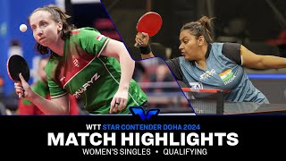 Dora Madarasz vs Sutirtha Mukherjee  WS Qual  WTT Star Contender Doha 2024 [upl. by Rotkiv]