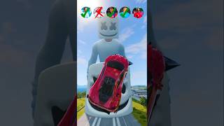 🚘 CR7 vs Messi vs Marshmello Heads beamngdrive shorts football ronaldo [upl. by Rediah]