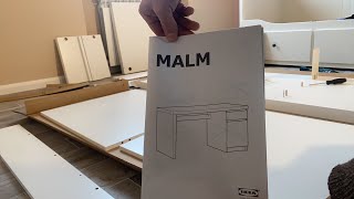 montaggio scrivania MALM di ikea [upl. by Nnylodnewg]