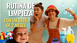 RUTINA de LIMPIEZA con un BEBÉ de 2 MESES 😱 es IMPOSIBLE terminar 😩  VLOG cheloytatioficial [upl. by Selegna188]