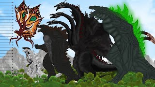 MONSTERS FUSION SIZE COMPARISON 6  LEGENDARY XENOZILLASHIN GHIDORAHZILLA EARTH KONGZILLA [upl. by Eninahpets]