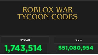 New Workıng Codes 2024  Roblox War Tycoon [upl. by Rizan]