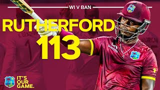 Sherfane Rutherford Smashes 113 of 80  EVERY BALL   West Indies v Bangladesh 1st ODI [upl. by Simmie]