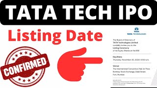 Tata Technologies ipo listing date  tata technologies ipo allotment  tata ipo allotment news  ipo [upl. by Noella]